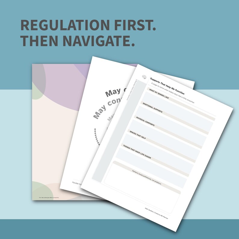 Neurodivergent Planner Printable | ADHD & Autism Friendly Executive Function Planner | Regulation Energy Mapping Workbook | Burnout Support image 9
