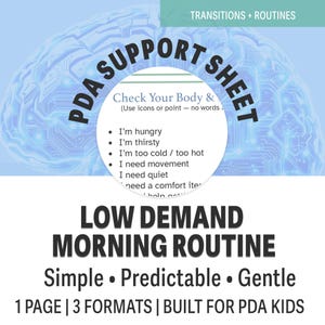 PDA Morning Routine Chart | Low-Demand Autism Support (Digital Download)