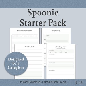 Spoonie Planer Kit | Energie, Beschwerden, Med List (druckbare Seiten)