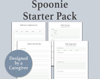 Kit de planificación Spoonie: Energía, síntomas y lista de medicamentos (páginas imprimibles)