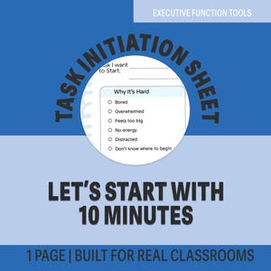 Podstawy pracy domowej na temat ADHD | Materiały do wydruku dla dzieci dotyczące inicjowania zadań (plik PDF do pobrania)