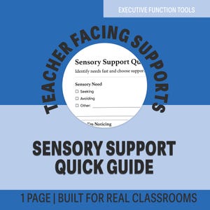 Classroom Sensory Support Quick Guide | ADHD & Autism Regulation (PDF Download)