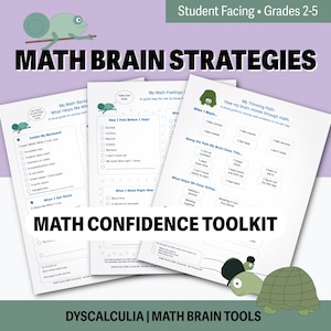 Ayuda para la ansiedad matemática en niños / Hojas de trabajo sobre regulación emocional para la discalculia (PDF imprimible)