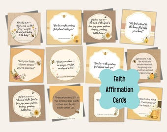 Honey Bees Scripture Card Printable | Honeybee Ephemera Christian Encouragement | Faith scrapbook PDF Download