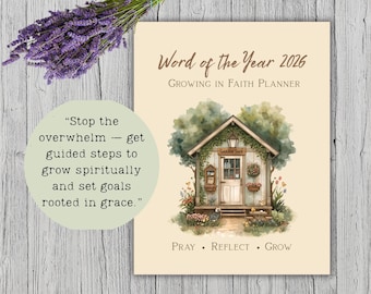 2026 Christian Word of the Year Planner | Grow in Faith Printable Journal | Bible Study PDF Instant Download