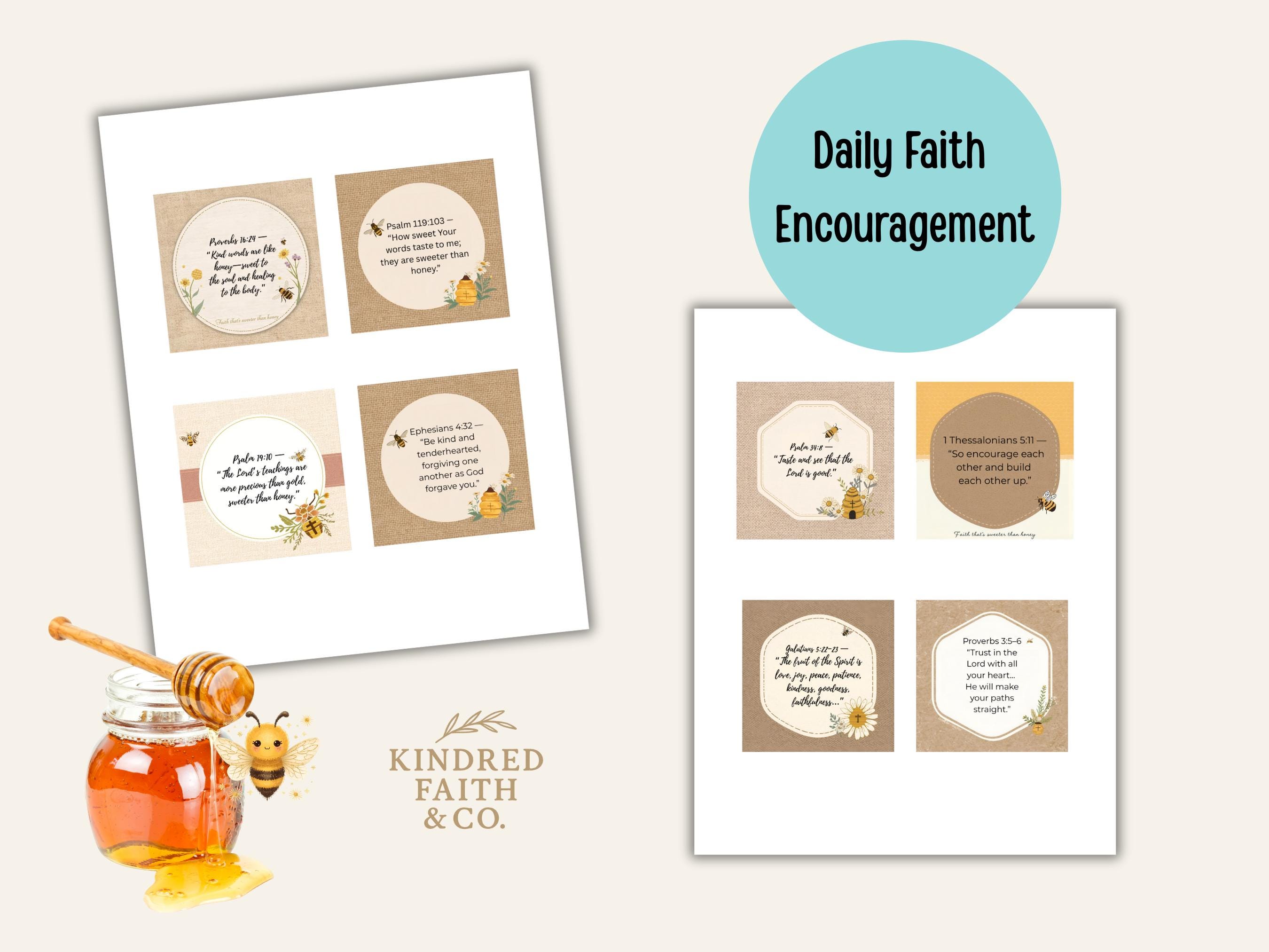 Honey Bees Scripture Card Printable | Honeybee Ephemera Christian ...