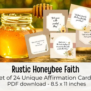Honey Bees Scripture Card Printable | Honeybee Ephemera Christian Encouragement | Faith scrapbook PDF Download