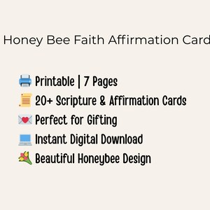 Honey Bees Scripture Card Printable | Honeybee Ephemera Christian Encouragement | Faith scrapbook PDF Download