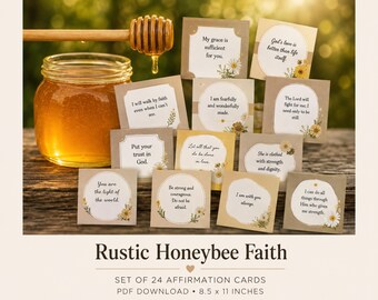 Scripture Cards Printable | Bible Verse Cards | Christian Encouragement Cards | Honey Bee Faith Gift