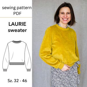 Sewing Pattern PDF | Laurie sweater - modern basic pullover