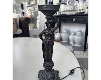 Neoclassical Bronze Classical Woman/goddess Figure Lamp w/o Shade - Working
