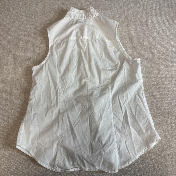 J Crew Woman's White Basic Button Front Sleeveles… - image 4