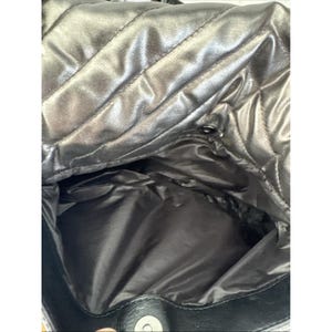 Rebecca Minkoff Edie Quilted Nylon Dark Gray Crossbody Bag Purse 21" Drop image 12