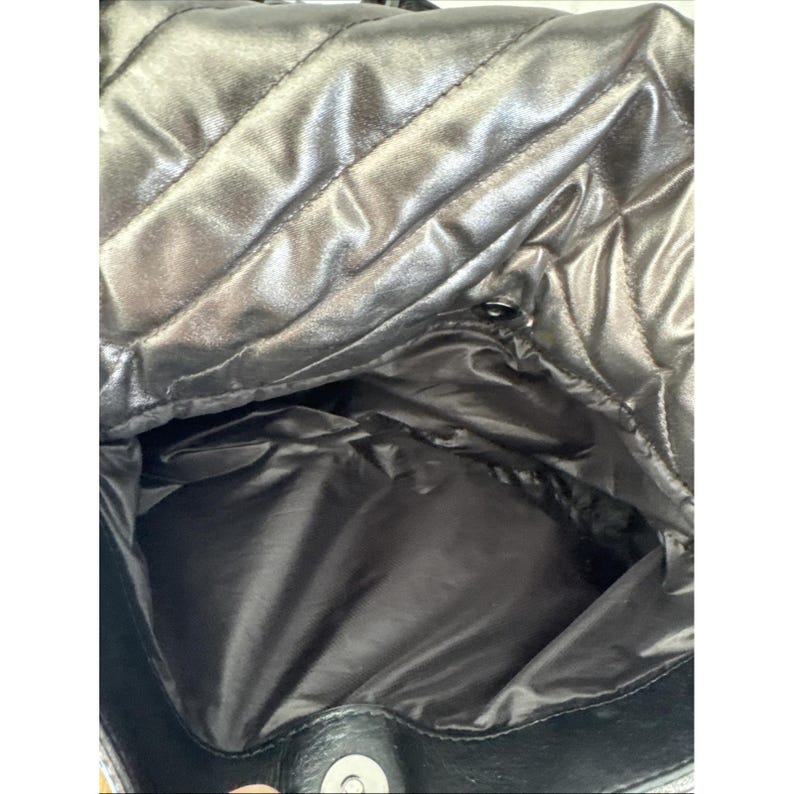 Rebecca Minkoff Edie Quilted Nylon Dark Gray Crossbody Bag Purse 21" Drop image 12