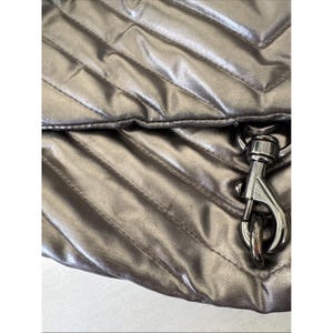 Rebecca Minkoff Edie Quilted Nylon Dark Gray Crossbody Bag Purse 21" Drop image 3