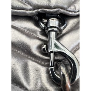 Rebecca Minkoff Edie Quilted Nylon Dark Gray Crossbody Bag Purse 21" Drop image 2