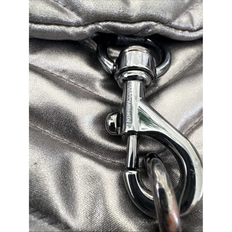 Rebecca Minkoff Edie Quilted Nylon Dark Gray Crossbody Bag Purse 21" Drop image 2