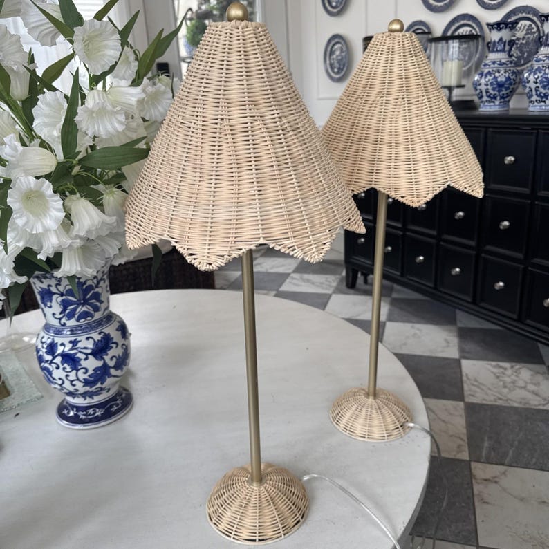 Lillian August Rattan Lamps