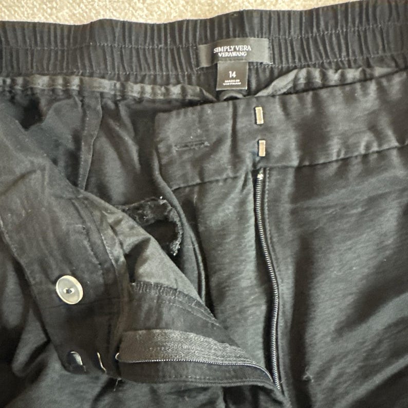 Simply Vera Pantalon Vera Wang Femme Taille 14 Jambe Large Noir image 6