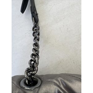 Rebecca Minkoff Edie Quilted Nylon Dark Gray Crossbody Bag Purse 21" Drop image 8