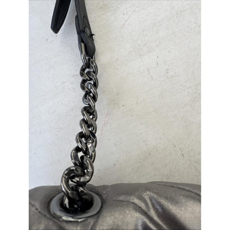 Rebecca Minkoff Edie Quilted Nylon Dark Gray Crossbody Bag Purse 21" Drop image 8