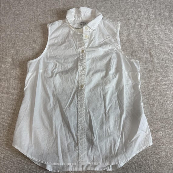 J Crew Woman's White Basic Button Front Sleeveles… - image 1