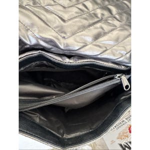 Rebecca Minkoff Edie Quilted Nylon Dark Gray Crossbody Bag Purse 21" Drop image 15