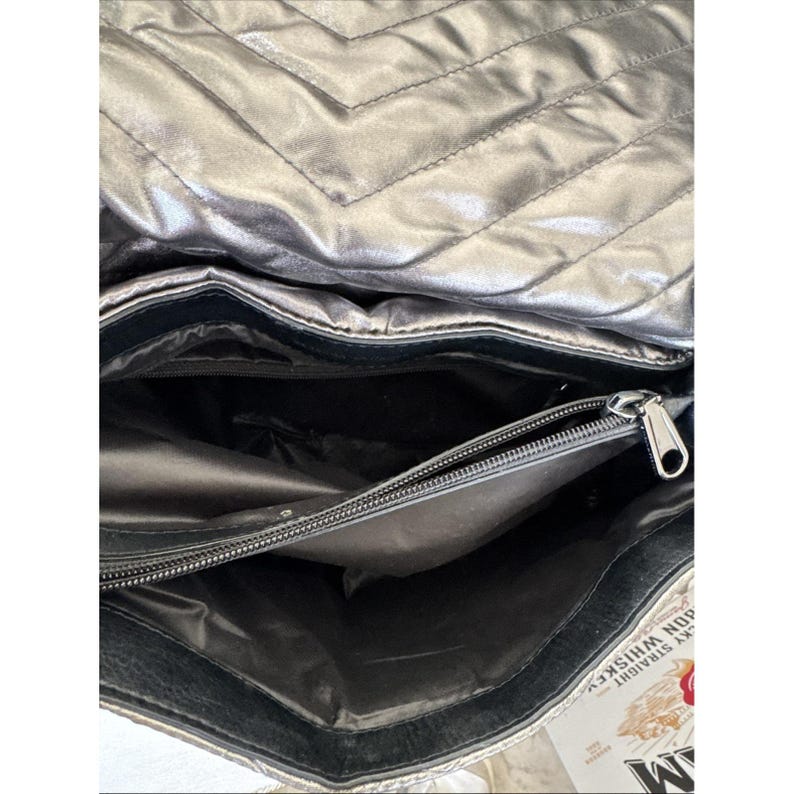 Rebecca Minkoff Edie Quilted Nylon Dark Gray Crossbody Bag Purse 21" Drop image 15