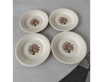Vintage Salem China Victory Basket Petit Point Cross Stitch (Set Of 4)