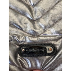 Rebecca Minkoff Edie Quilted Nylon Dark Gray Crossbody Bag Purse 21" Drop image 10