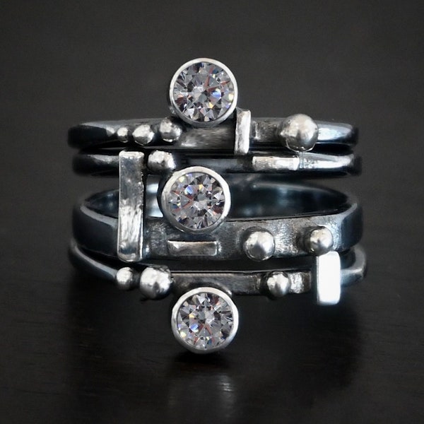 Silver Puzzle Ring Etsy