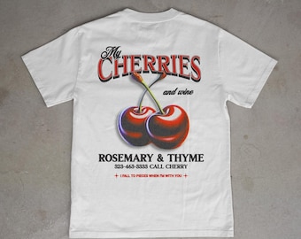 Vintage Cherry Graphic Tee | 100% Cotton, Designed in UK