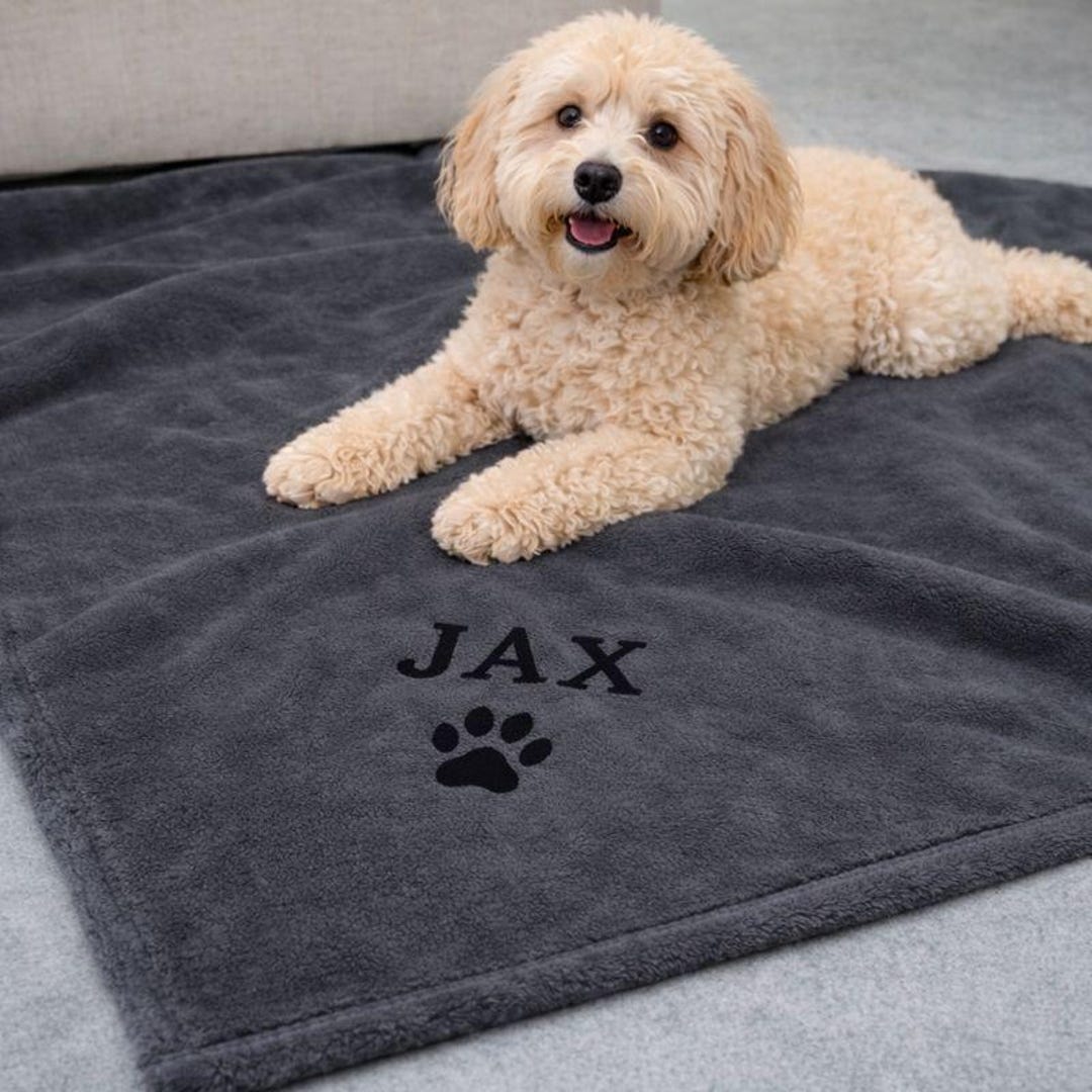 Custom Dog Blanket With Name | Personalized Pet Blanket | Soft Fleece ...