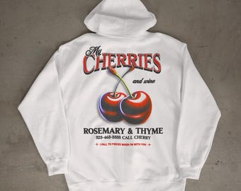 Vintage Cherry Hoodie | Retro Fruit Graphic Hoodie | Streetwear
