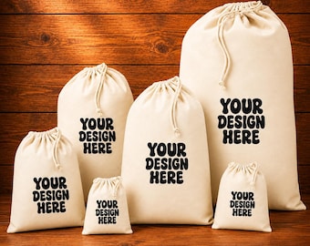 Custom Cotton Drawstring Bag | Personalized Gift Pouch | Your Design Here