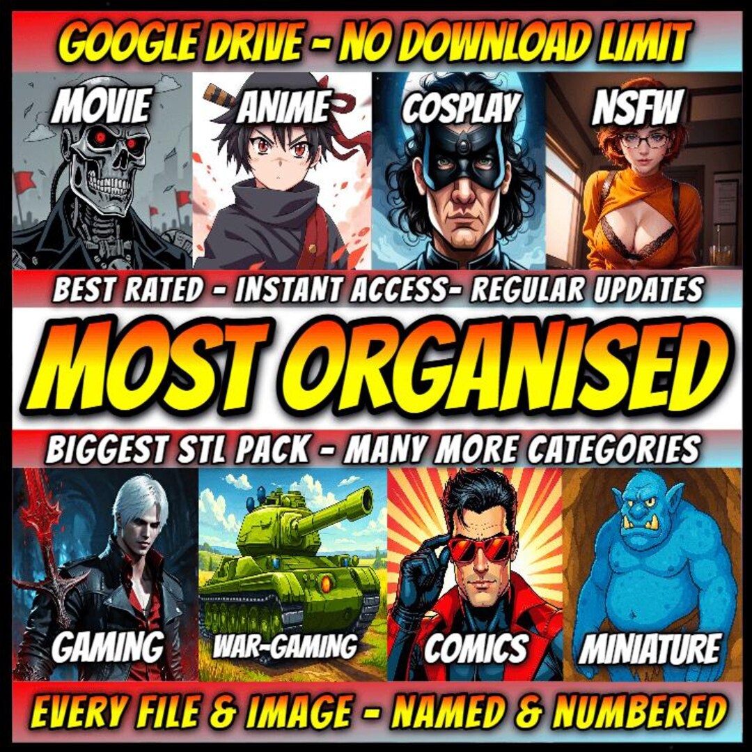 3D Printing STL Mega Bundle – Miniatures - Anime - Organised STL Pack ...