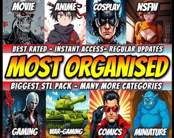 Mega Pack de archivos STL 3D: Películas, Anime, Videojuegos, Cosplay (Descarga instantánea)