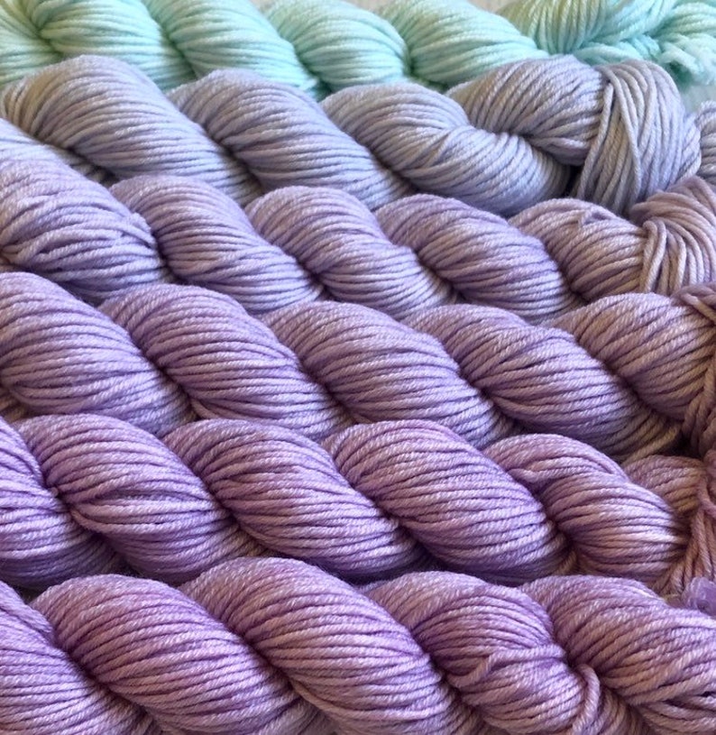 Gradient yarn set Merino cashmere aran handdyed yarn Etsy