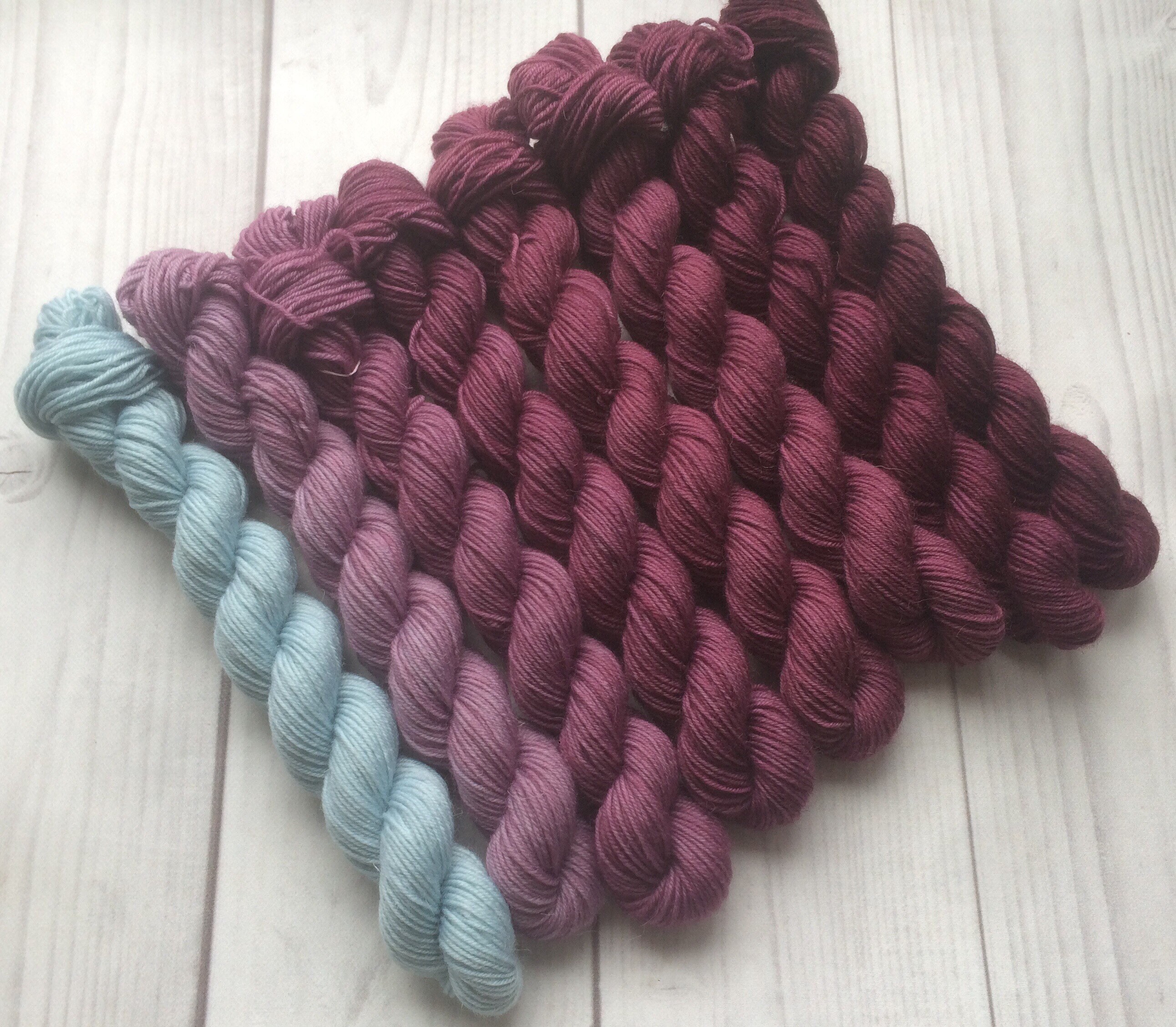 Gradient yarn set merino wool handdyed yarn 200g hand Etsy