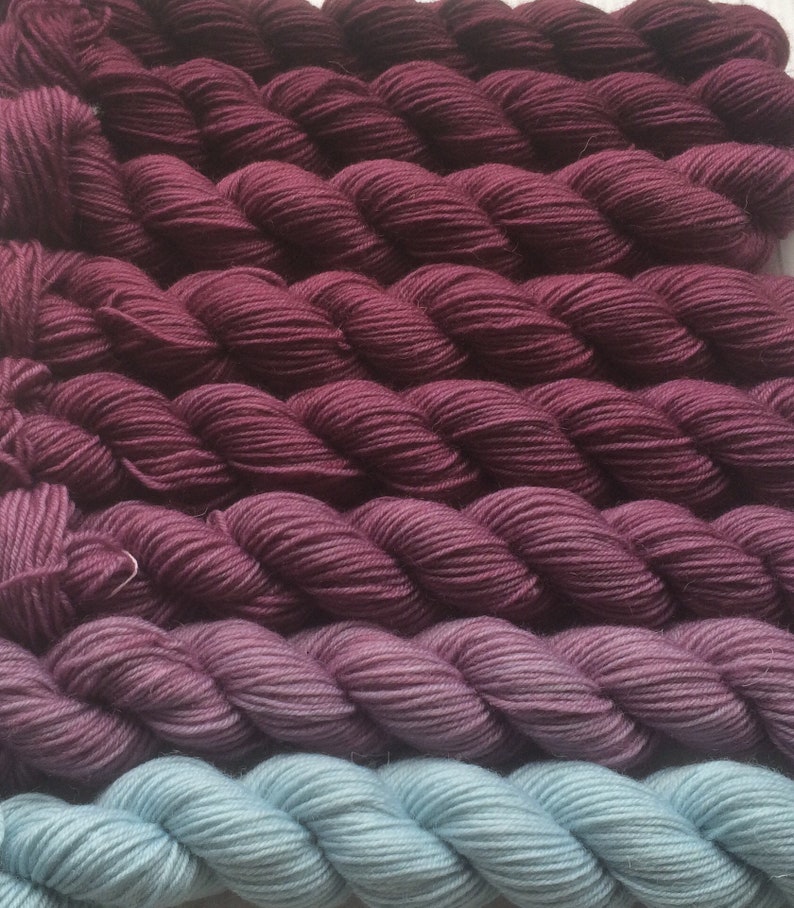 Gradient Yarn Set Merino Wool Handdyed Yarn 200g Hand Etsy