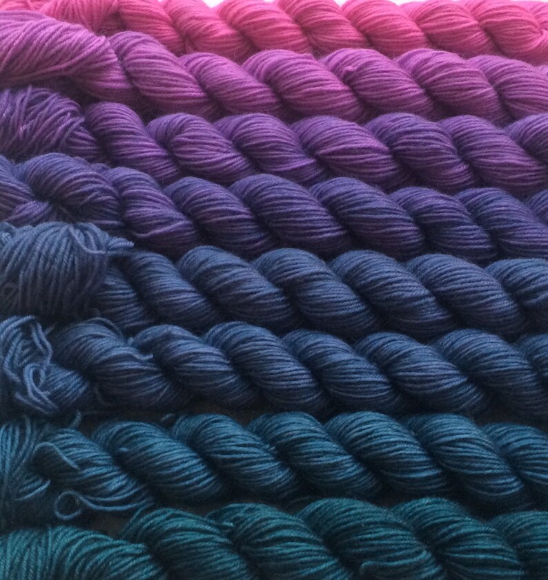 Gradient Yarn Setmerino Wool Handdyed Yarn 200g Hand Etsy