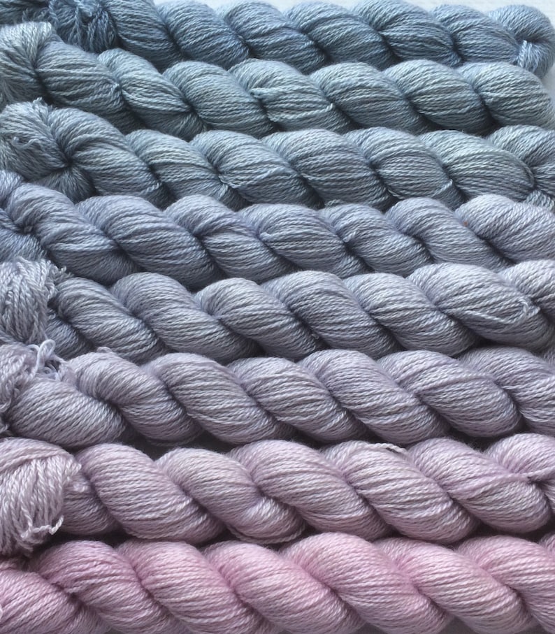 Mystery. 70/% Cashmere Gradient yarn set handdyed yarn fingering 200 g- hand painted dyed shawl ombre 30 Silk
