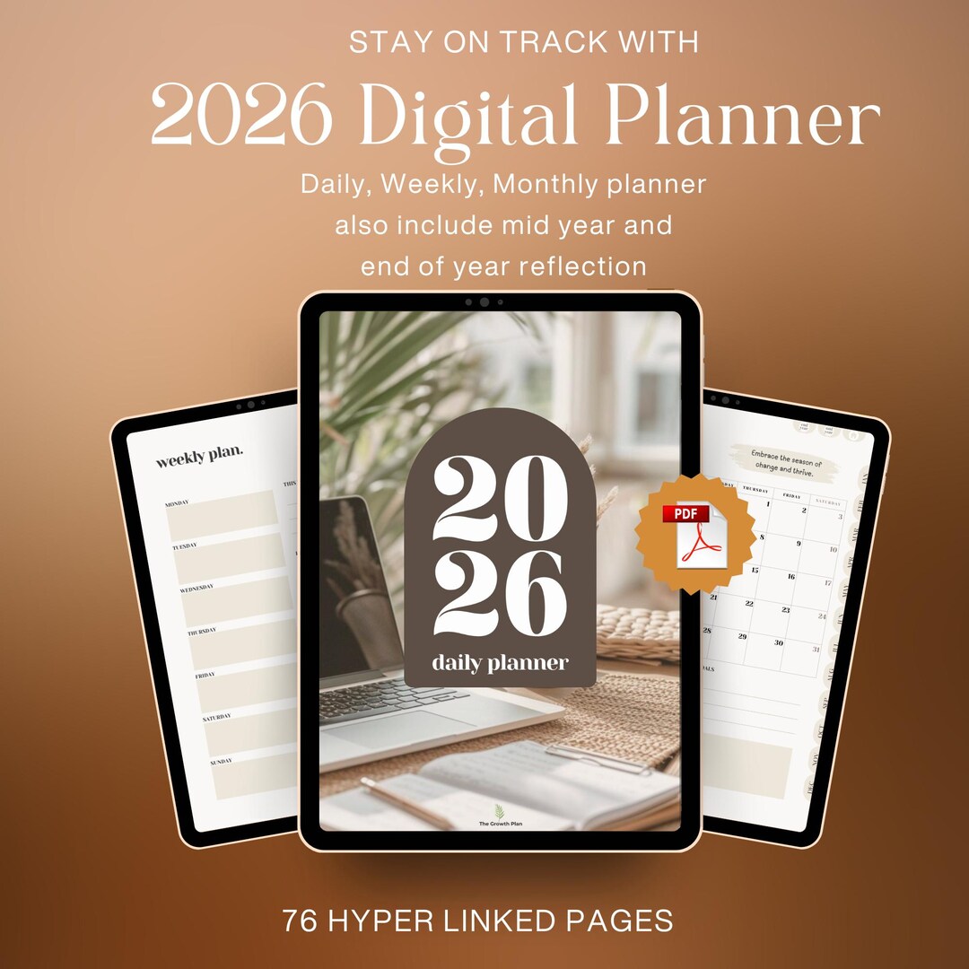 2026 Digital Planner | Hyperlinked Minimalist Weekly, Monthly and ...
