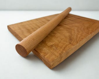 Solid oak rolling pin 50cm – handcrafted wooden dough roller | Natural kitchen accessory | Gift for hobby bakers