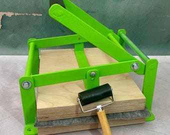 A4 Lino Printing Press, Compact Hand Press with Roller