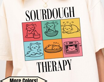 Camiseta de masa madre, regalo divertido para dueños de gatos, camiseta para panaderos, camiseta de pan de masa madre para amantes del pan, camiseta de regalo para amantes de los gatos, camiseta para mamás de gatos