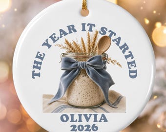 Custom sourdough ornament, sourdough gift, Christmas baker ornament personalized, bread lover gift for baker, homemaker gift for mom