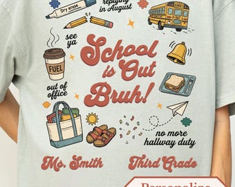 Custom grade teacher end of year tshirt last day of school custom teacher shirt schools out summer t shirt happy last day tee elementary