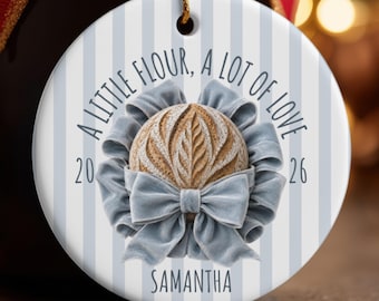 Custom sourdough ornament, sourdough gift, Christmas baker ornament personalized, bread lover gift for baker, homemaker gift for mom