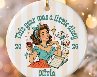 Custom bunco ornament, bunco lover gift, Christmas bunco ornament personalized, bunco game night gifts, personalizable bunco group gift